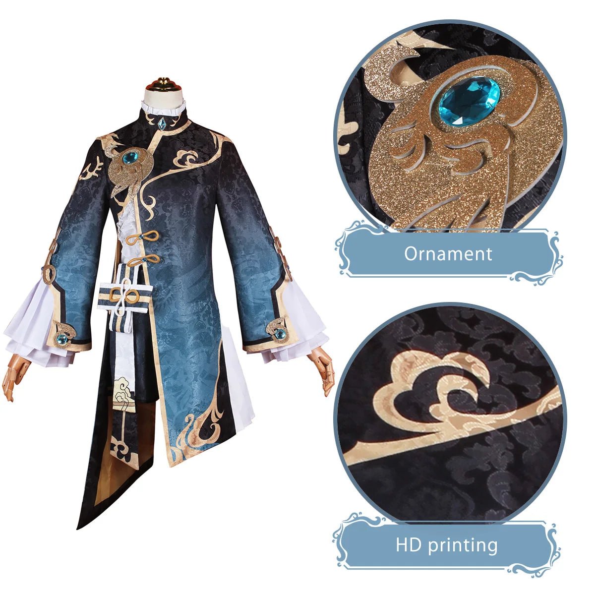 Peluca de Cosplay de Xingqiu de Genshin Impact para Disfraces de Anime, Halloween y Fiestas - Fantasia Cosera