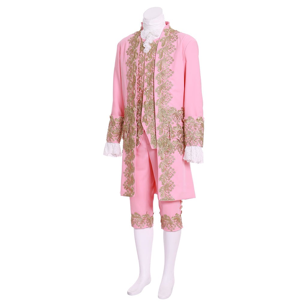 Traje Colonial Rococo del Siglo XVIII para Hombre - Conjunto Rosa de la Corte de Regencia - Fantasia Cosera
