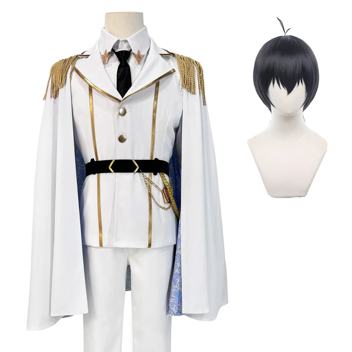 Traje de Cosplay de Isagi de Blue Lock Anime, Serie Ángeles y Demonios, Incluye Chaqueta, Pantalones, Capa Blanca y Red de Rosas para Halloween - Fantasia Cosera