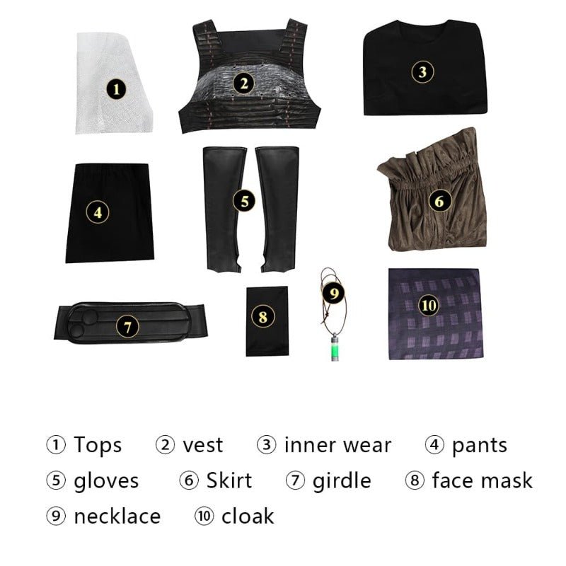 Traje de Cosplay Mae Asesina Capa con Capucha Vestido Completo para Mujer - Halloween y Carnaval - Fantasia Cosera