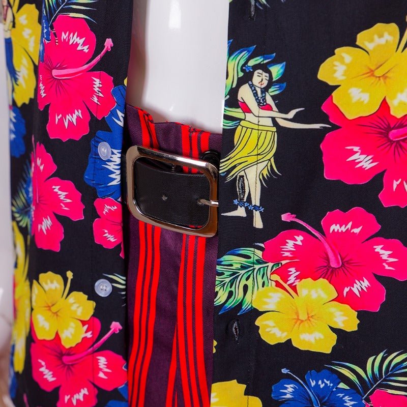 Traje de Ace Ventura Detective de Mascotas Camisa Hawaiana Pantalones Cinturón Juego Completo - Fantasia Cosera