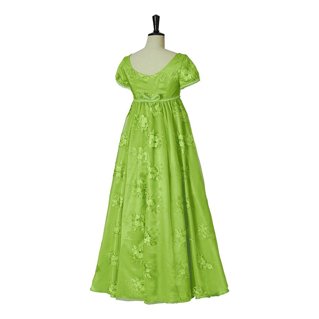 Vestido de Cosplay Bridgerton Verde - Elegancia de la Regencia - Fantasia Cosera