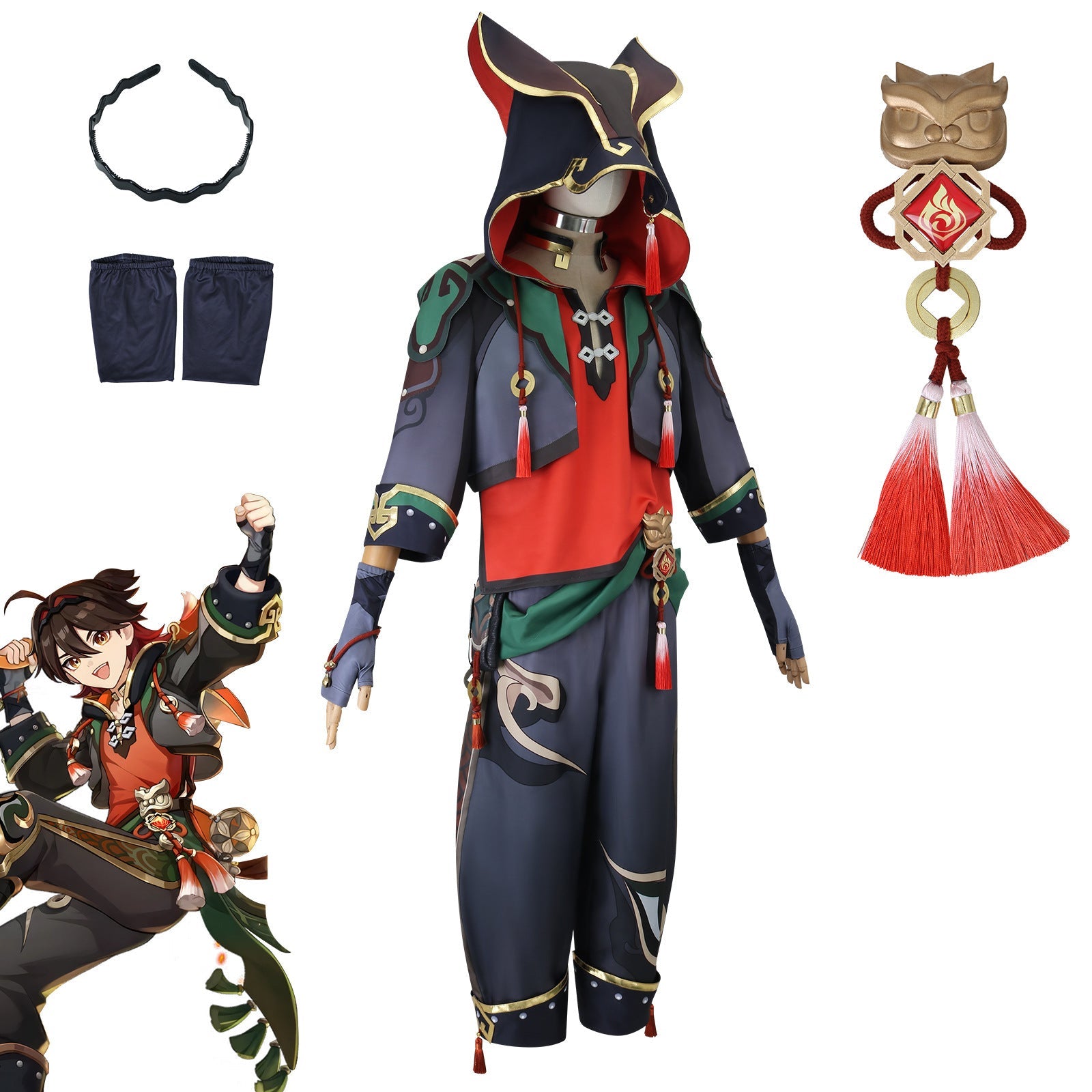 Traje de Cosplay de Jia Ming de Genshin Impact – Outfit de Rol Premium - Fantasia Cosera