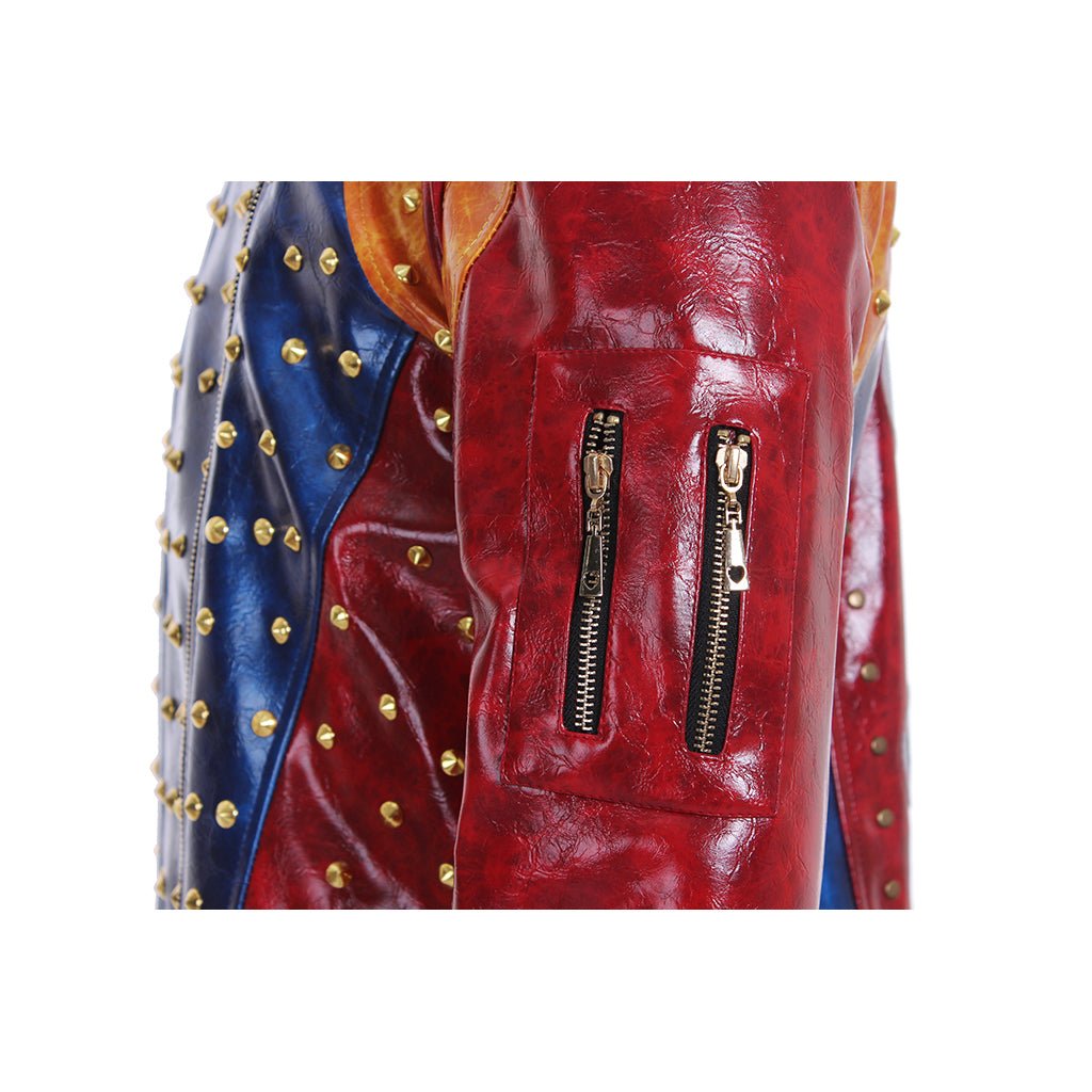Traje de Cosplay Descendants 2 para Hombres y Niños - Chaqueta de Cuero Punk con Abrigo con Tachuelas - Fantasia Cosera