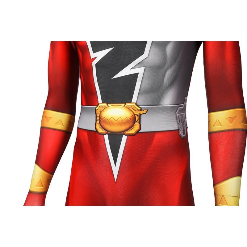 Traje de Cosplay de Red Ranger KISHIRYU SENTAI RYUSOULGER en Spandex - Fantasia Cosera