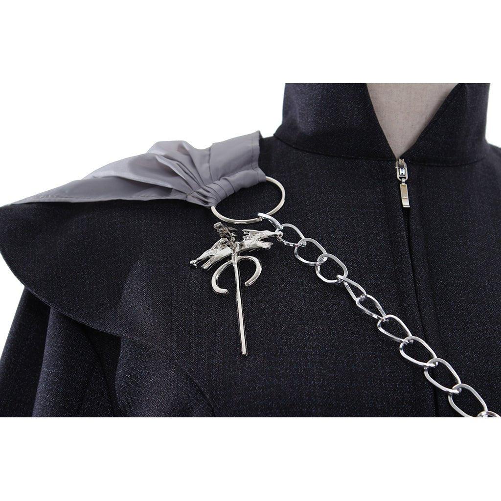 Traje de Cosplay de Daenerys Targaryen Navideño | Vestido Negro y Capa de la Edad Media - Fantasia Cosera