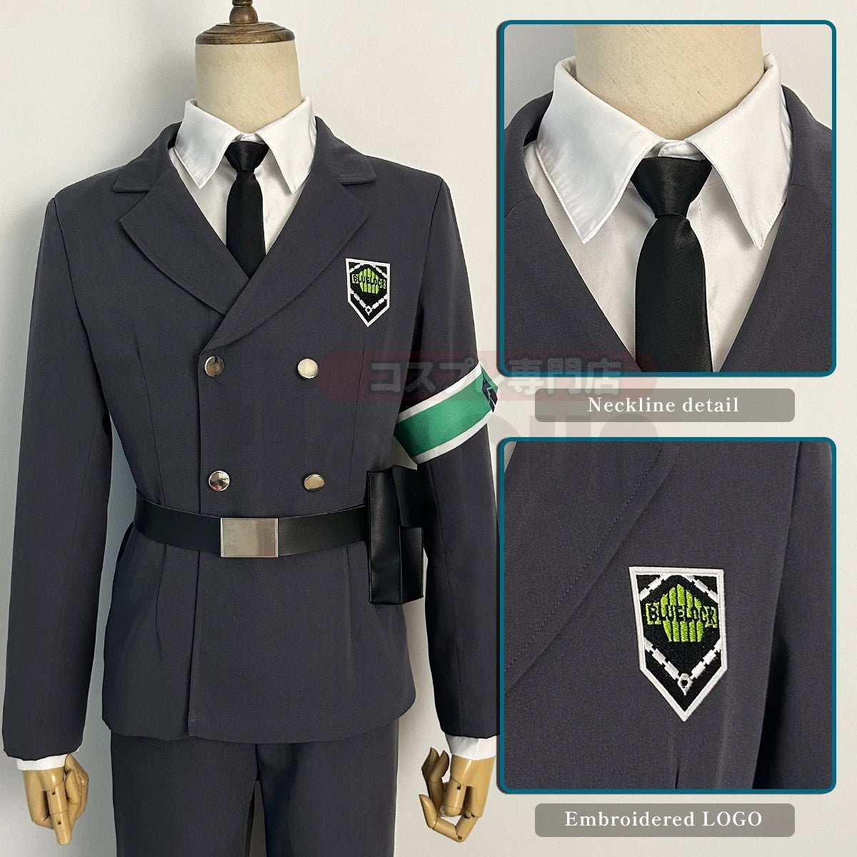 Disfraz de Cosplay de los Guardias de la Exposición de Blue Lock: Rin Itoshi, Isagi, Bachira, Nagi, Chigiri, Reo, Barou, Kunigami con Peluca y Red de Rosas - Fantasia Cosera