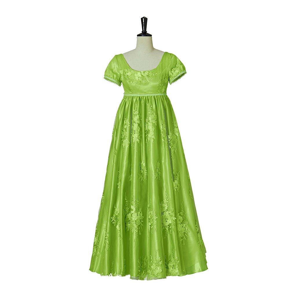 Vestido de Cosplay Bridgerton Verde - Elegancia de la Regencia - Fantasia Cosera