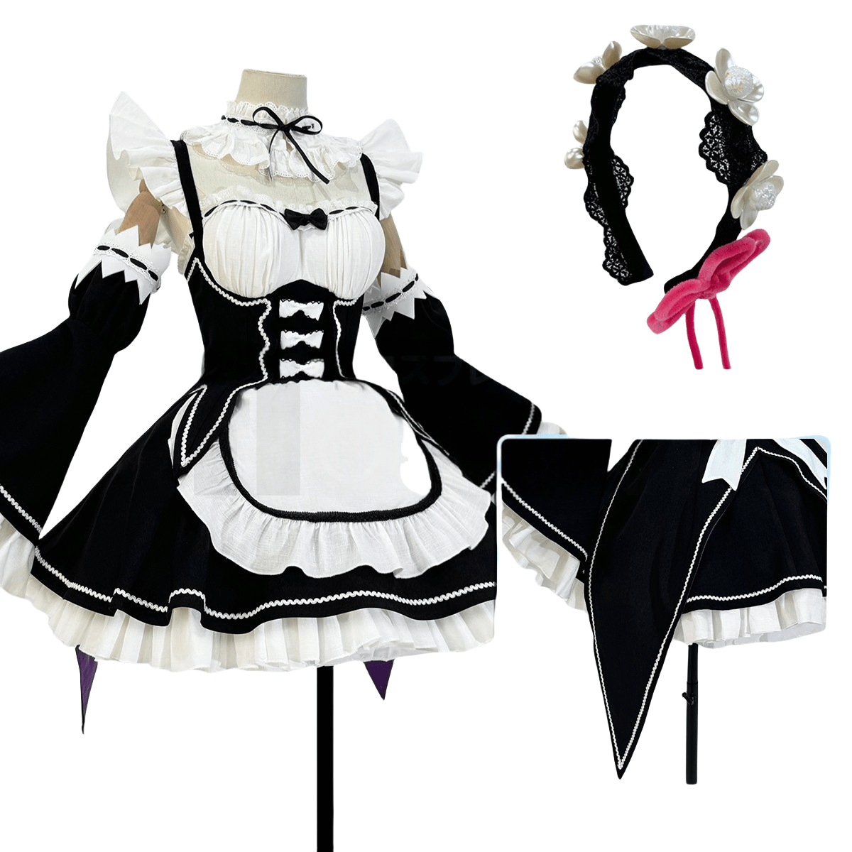 Traje de Cosplay de Rem de Re:Zero - Empezando la Vida en Otro Mundo - Fantasia Cosera