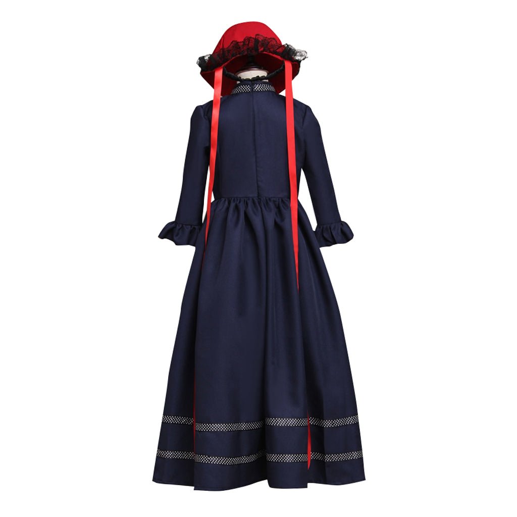 Traje de Cosplay Medieval Gótico Lolita para Niñas con Capa y Sombrero – Outfit de Fantasía Único para Fiestas y Eventos - Fantasia Cosera