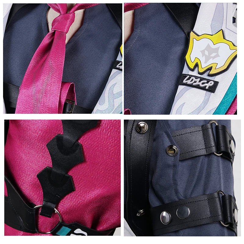 Disfraz de Gallagher de Honkai Star Rail - Oficial de Seguridad para Hombre con Botella de Vino - Fantasia Cosera