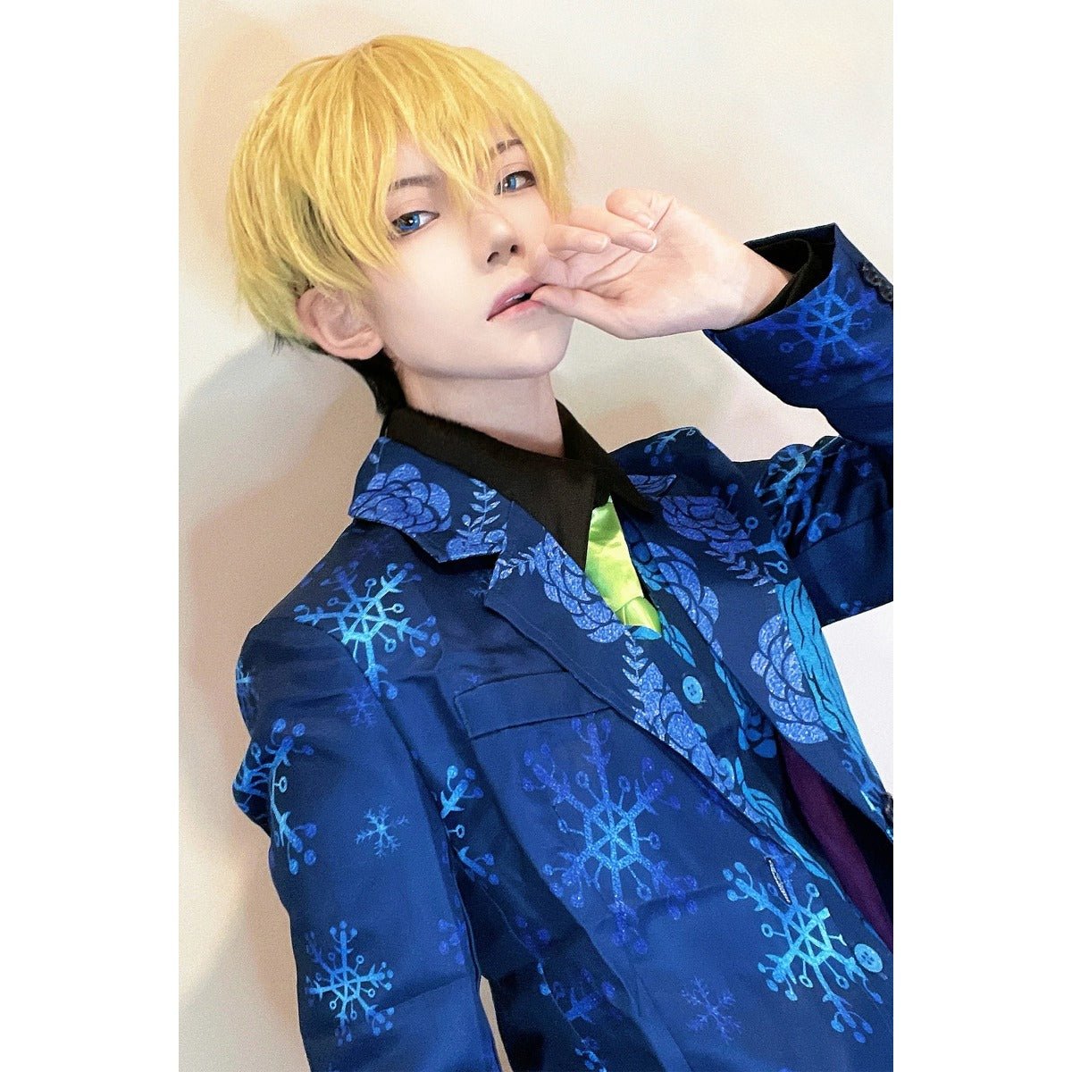 Traje de Exposición de Cosplay de Anime Tokyo Revengers Chifuyu Matsuno Abrigo Tigre Azul Nieve 7Pcs Set Halloween Navidad - Fantasia Cosera