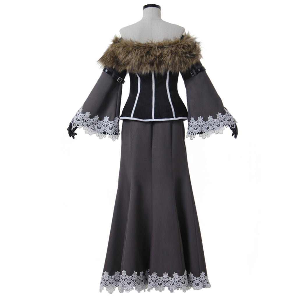 Traje de Cosplay FFX Lulu | Outfit de Mago Negro para Mujer con Accesorios | Final Fantasy - Fantasia Cosera