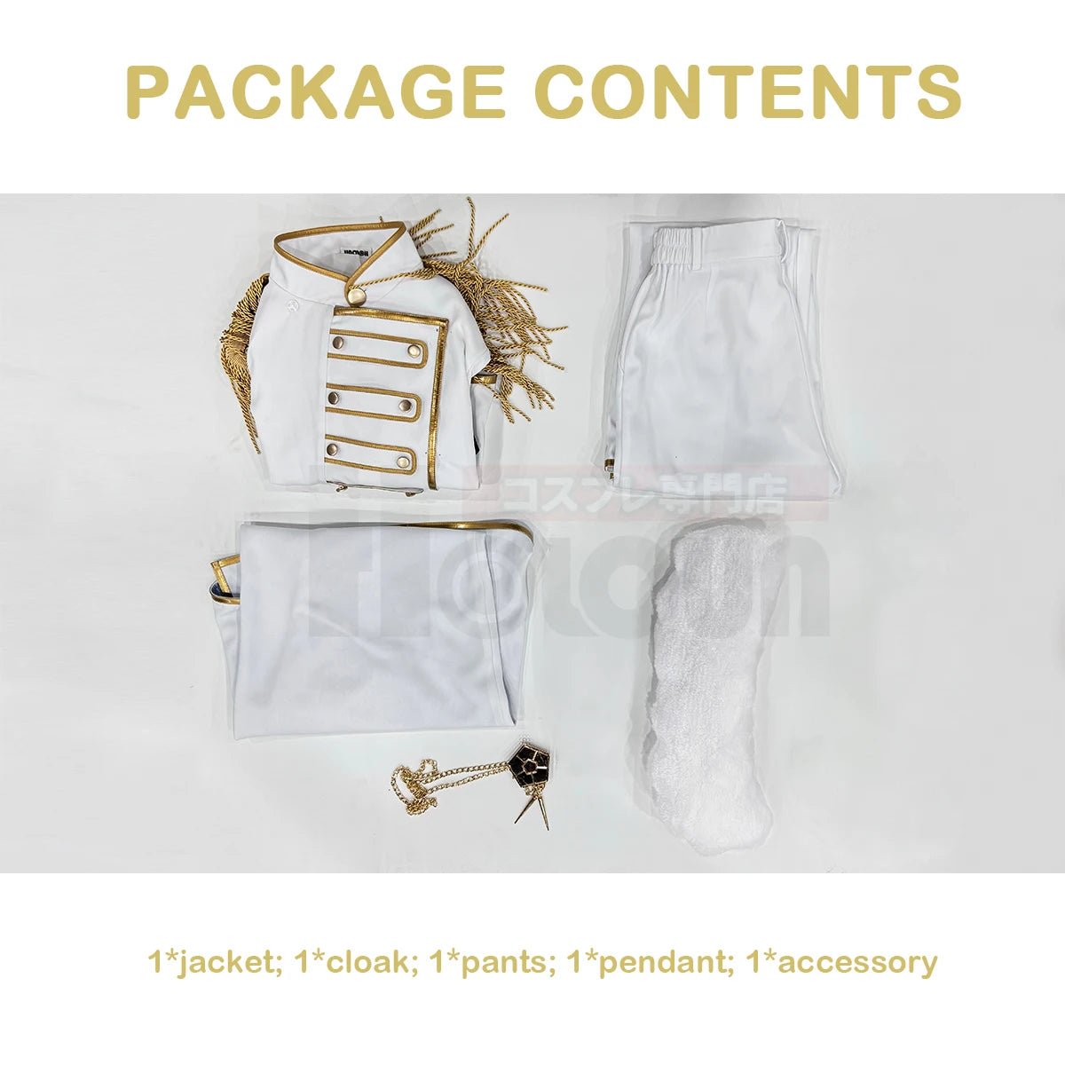 Disfraz de Reo Mikage de Blue Lock - Serie Ángeles y Demonios - Chaqueta, Pantalones, Capa Blanca y Peluca - Fantasia Cosera