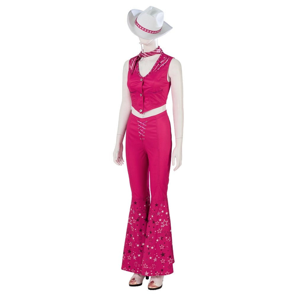 Traje de Cosplay Barbie FAPUCO - Outfit de Vaquera Rosa Hippie Disco de los 70s 80s para Fiesta de Película o Escenario - Fantasia Cosera