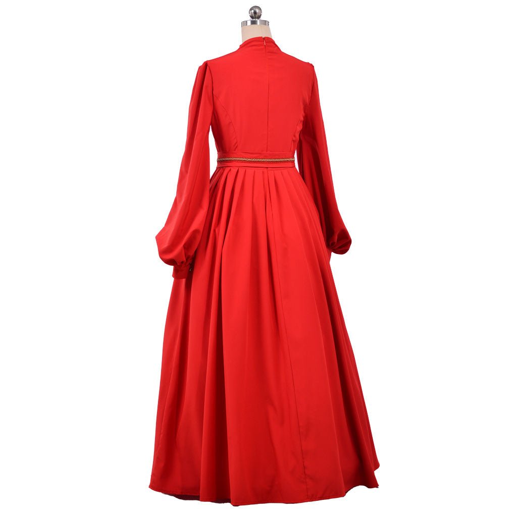Vestido de Cosplay de Buttercup de La Princesa Prometida - Vestido Rojo de Mangas Largas con Escote en V para Bodas, Bailes y Eventos - Fantasia Cosera