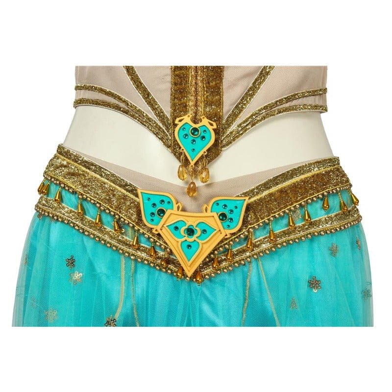 Disfraz de Princesa Jasmine - Vestido de Pavo Real Inspirado en Aladdin para Adultos - Fantasia Cosera