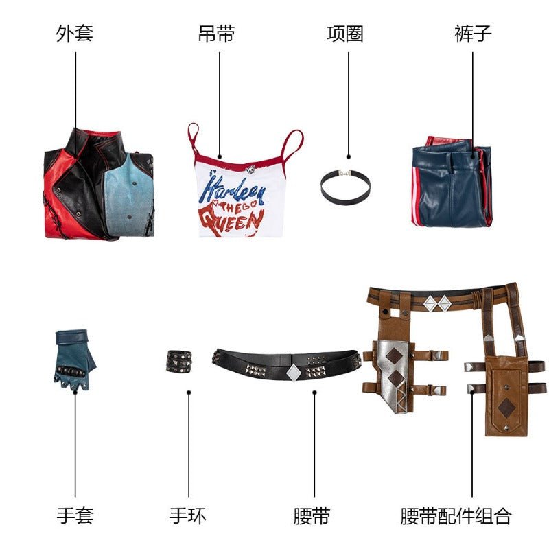 Traje de Cosplay de Harley Quinn Suicide Squad: Mata a la Liga de la Justicia Disfraz de Halloween - Fantasia Cosera