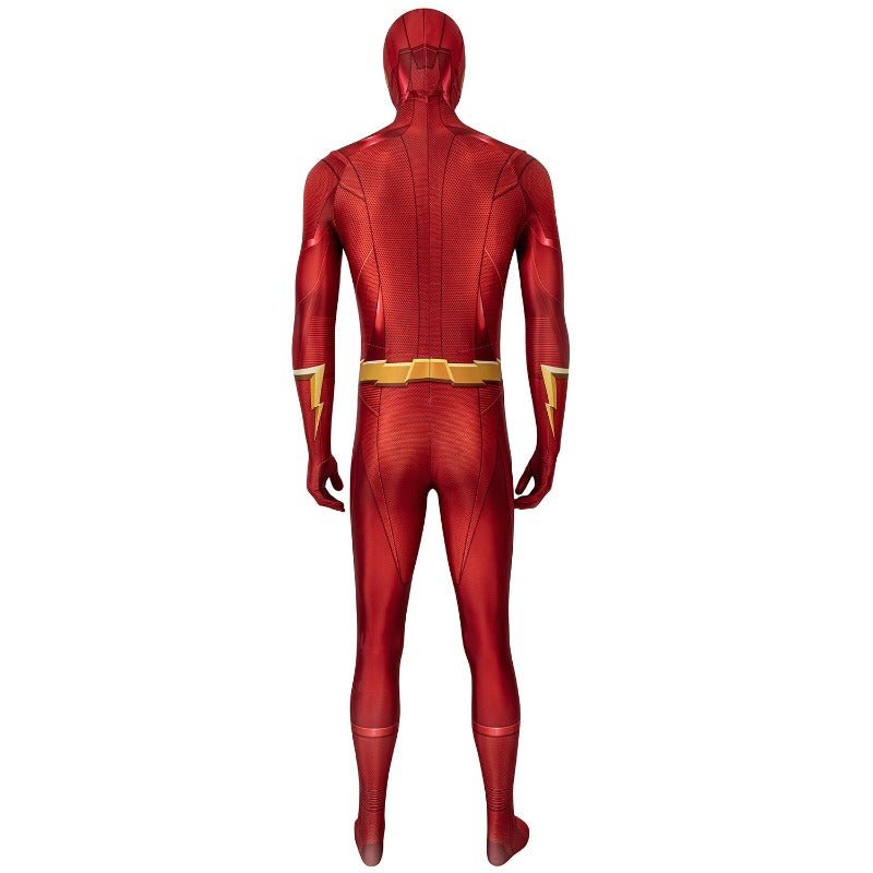 Traje de Cosplay de Barry Allen de The Flash Temporada 5 con Máscara Impresa en 3D - Conjunto Completo - Fantasia Cosera