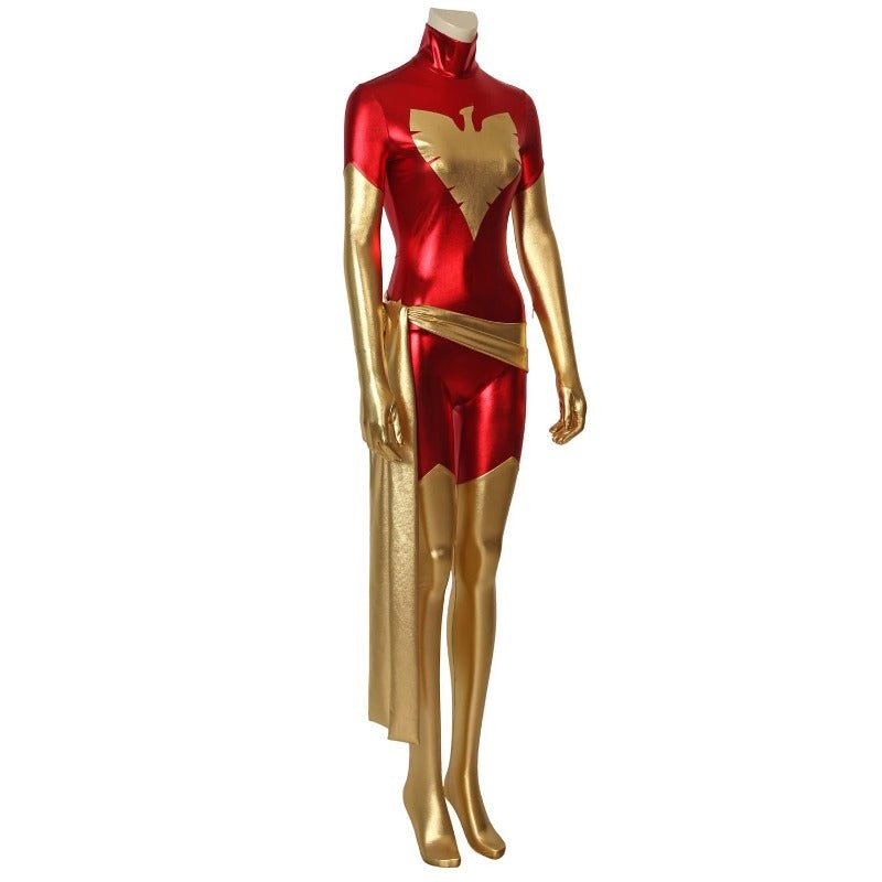 Traje de Cosplay de Jean Grey Fénix Oscura - X-Men, Traje Rojo de Spandex - Fantasia Cosera
