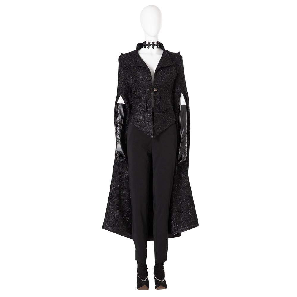 Traje de Cosplay de Cruella Versión Negra - Outfit de Cruella de Vil de la Película - Fantasia Cosera