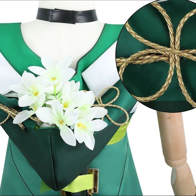 Traje de Cosplay Verina de Juego Wuthering Waves Vestido Verde Resonador Congénito Espectro para Mujer Disfraz de Fiesta de Halloween - Fantasia Cosera