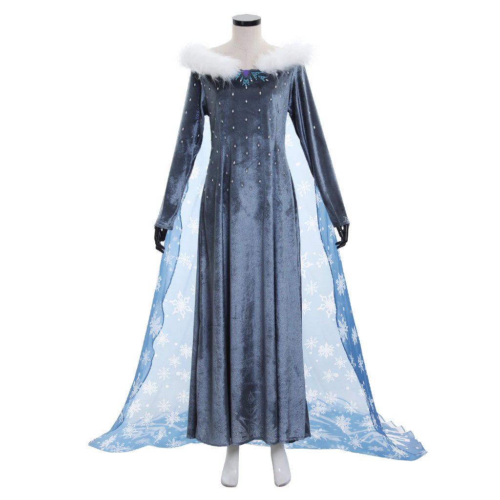 Vestido de Terciopelo de Elsa de Frozen | Disfraz de Cosplay para Mujeres para Halloween - Fantasia Cosera