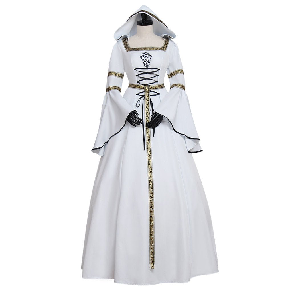 Vestido de Boda Medieval Victoriano Renacentista para Mujer, Vestido de Baile Gótico Vampiro para Halloween, Carnaval y Fiestas Temáticas - Fantasia Cosera