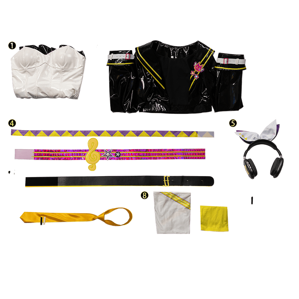 Trajes de Cosplay de Len y Rin de Muse Dash | Outfits de Escenario de Project Mirai Sekai | Conjunto Completo para Halloween - Fantasia Cosera