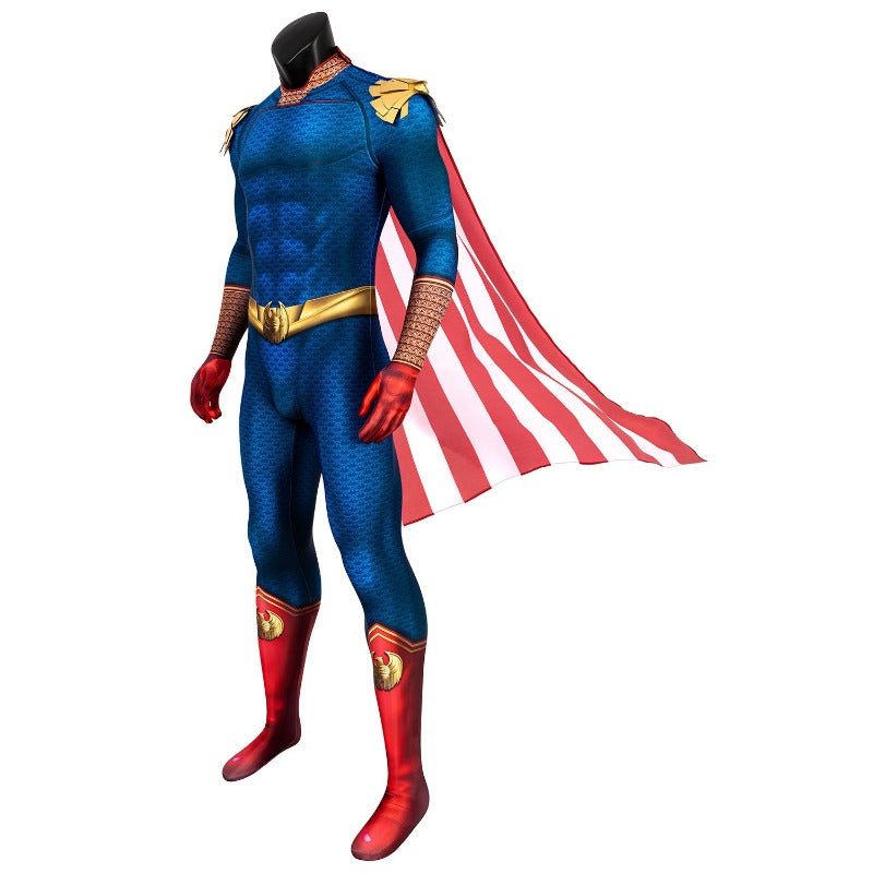 Traje de Homelander con Capa para Hombre – Disfraz de Ben Soldier para Halloween - Fantasia Cosera