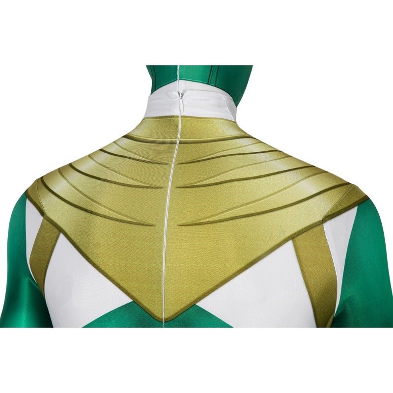 Traje de Cosplay del Guerrero Verde Power Rangers - Spandex Verde Impreso de Alta Calidad - Fantasia Cosera