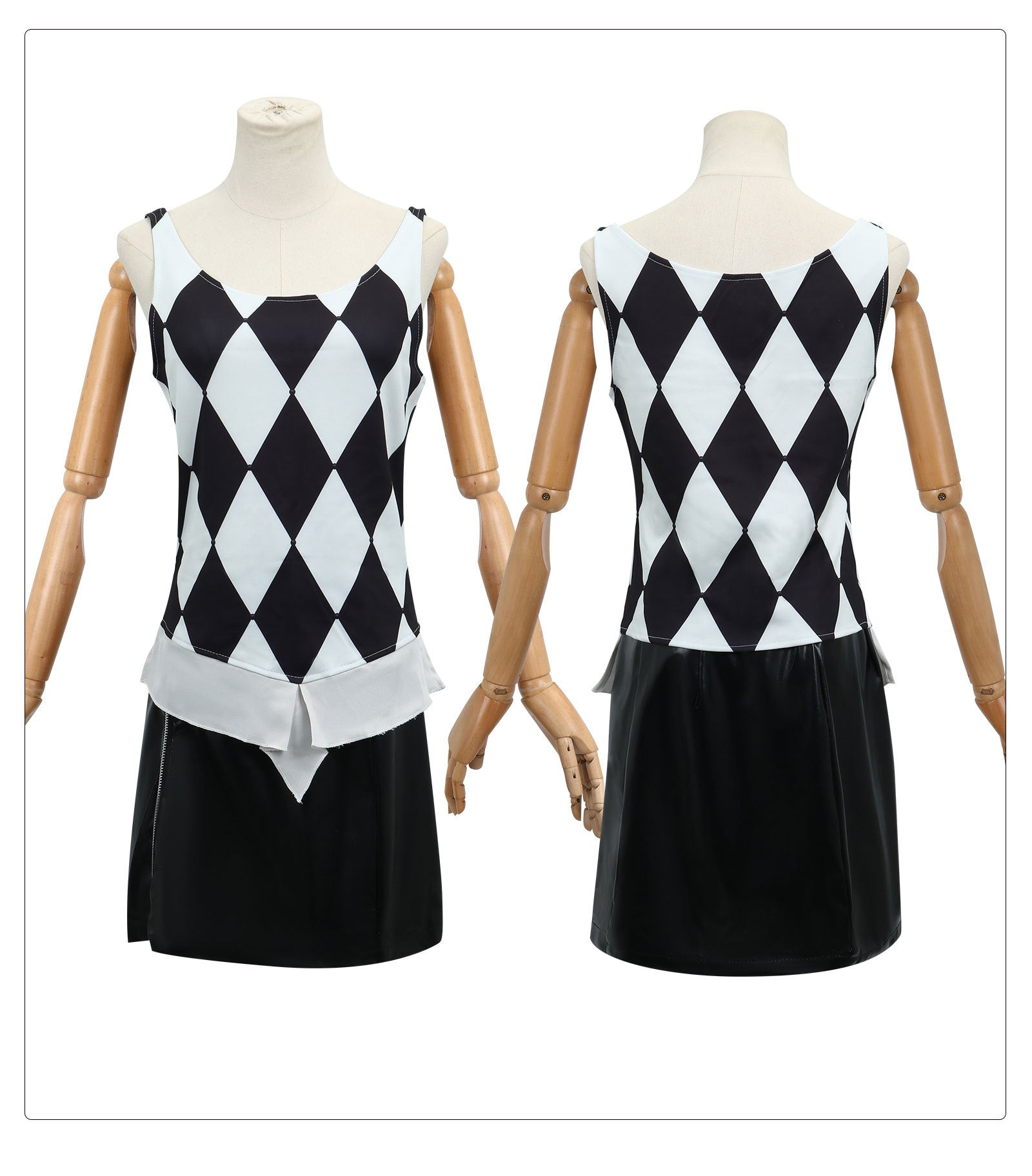 Traje de Cosplay de Harley Quinn Doble Delusión Joker 2 para Halloween - Fantasia Cosera