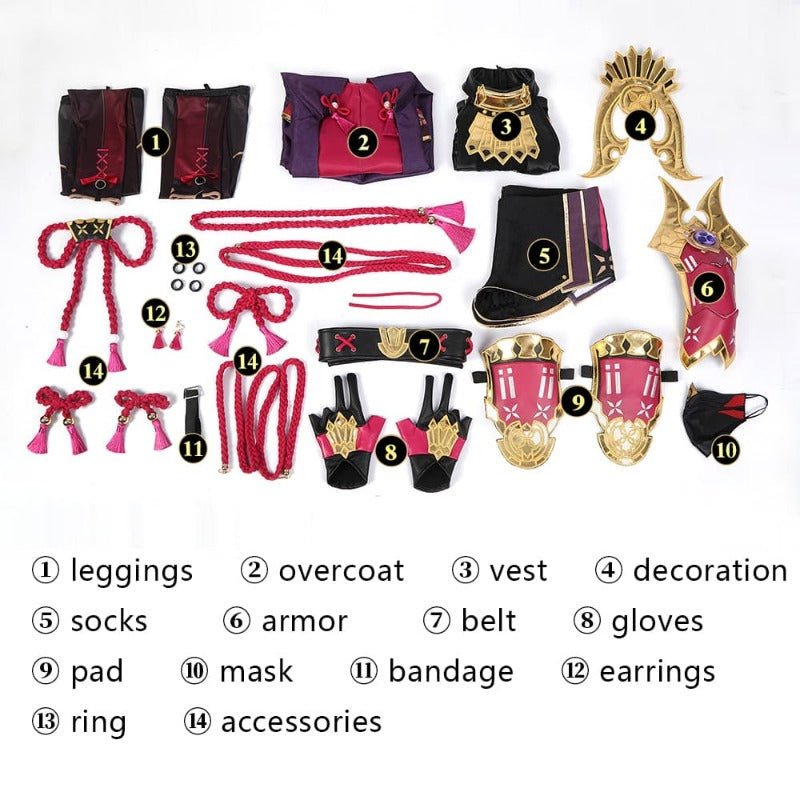 Traje de Cosplay de Kuki Shinobu de Genshin Impact - Traje de Ninja - Fantasia Cosera