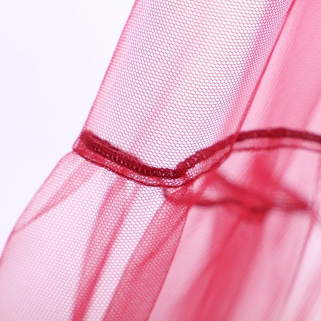 Bata de Novia Boudoir Siglo XVIII Medieval Roja Transparente de Tul Pijama Largo Disfraz para Mujeres - Fantasia Cosera