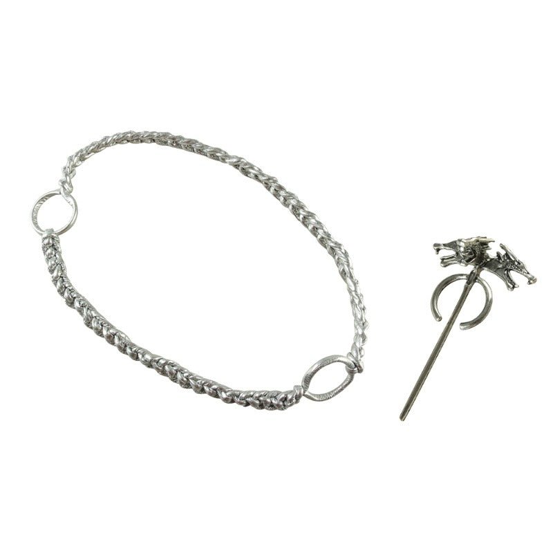 Traje de Cosplay de Daenerys Targaryen - Vestido de Mangas Largas con Broche para Halloween y Fiestas - Fantasia Cosera