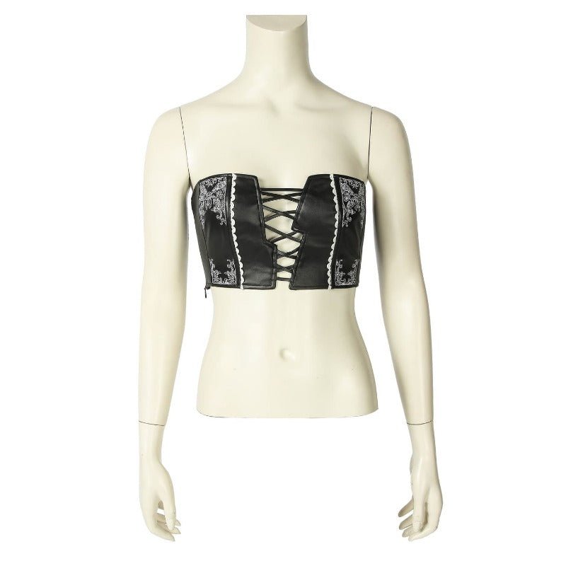 Disfraz de Trish de DMC 5 - Top Tubo y Pantalones de Piel PU Negros para Halloween - Fantasia Cosera