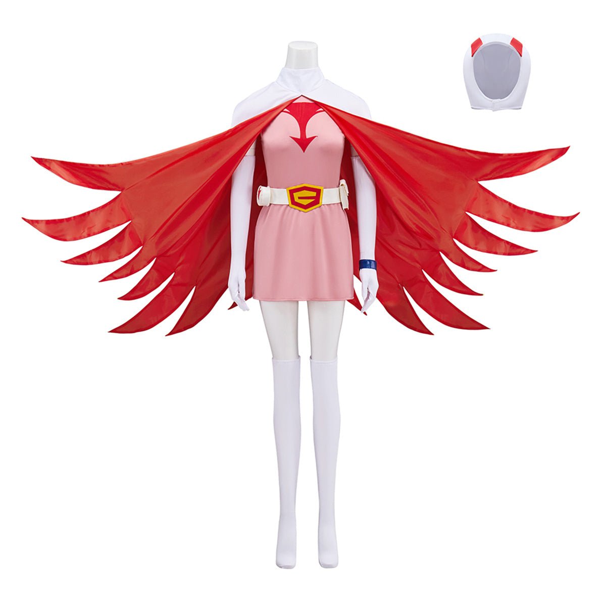 Traje de Cosplay de Jun Rosa del Equipo Ninja Científico Gatchaman – Outfit Oficial del Anime - Fantasia Cosera