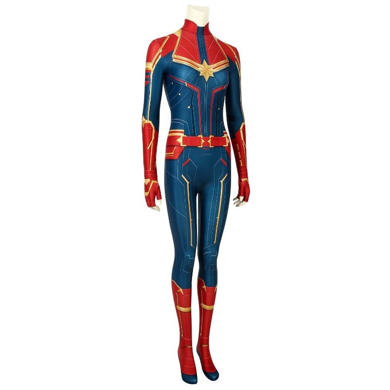 Traje de Cosplay de Captain Marvel Impresión Digital para Fans - Fantasia Cosera