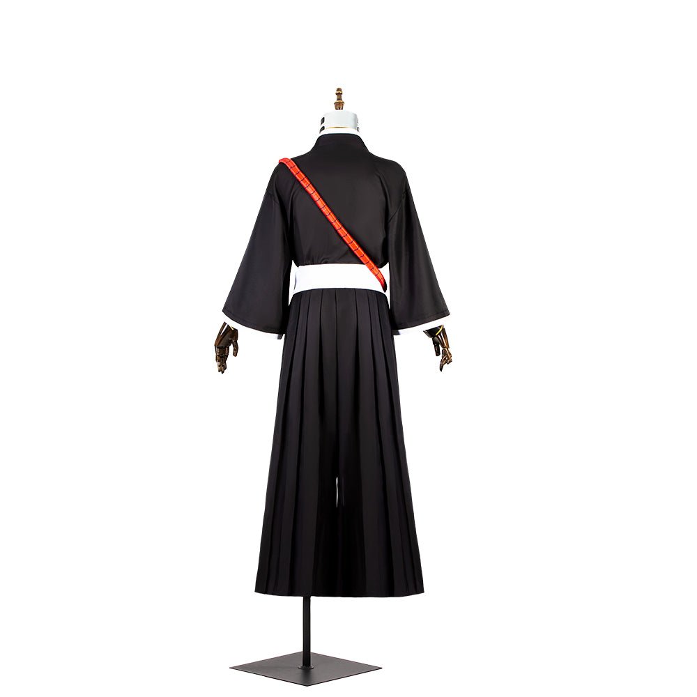 Traje de Cosplay de Ichigo Kurosaki de Bleach con Peluca, Camiseta Negra, Pantalones y Outfit para Halloween - Fantasia Cosera