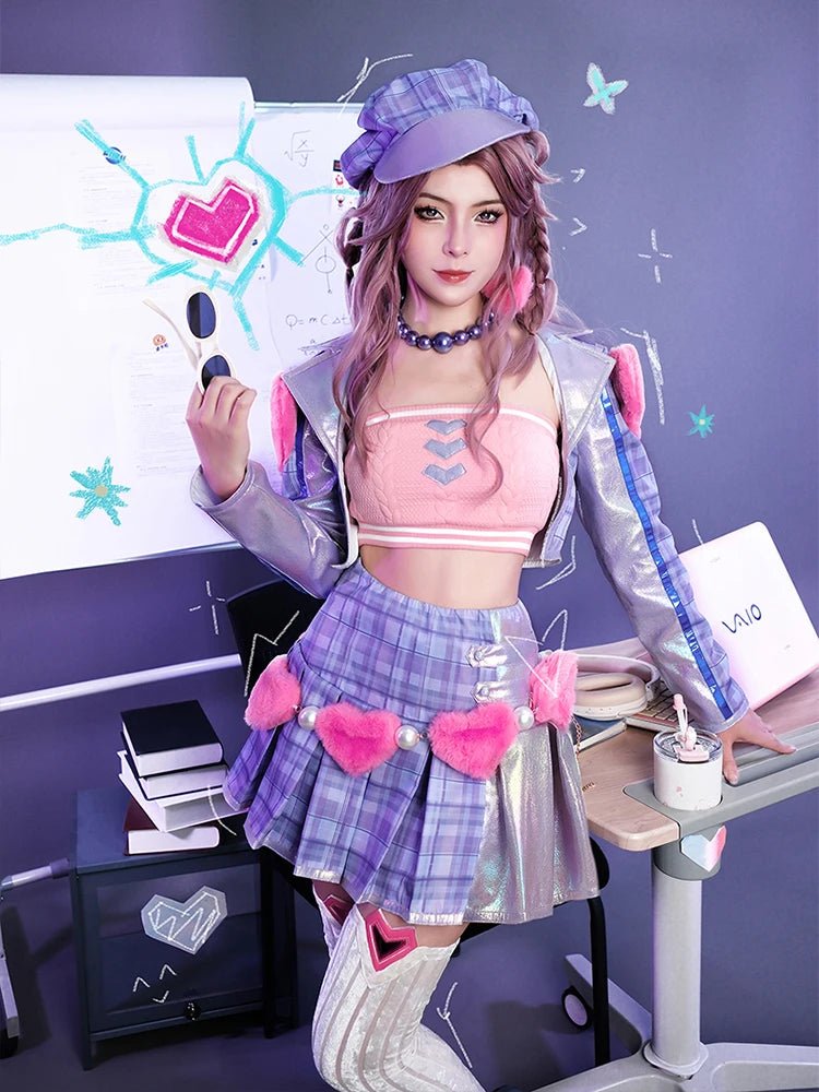 Traje de Cosplay de Caitlyn Corazón Partido y Enamorado LOL San Valentín - Disfraz Completo para Mujer - Fantasia Cosera