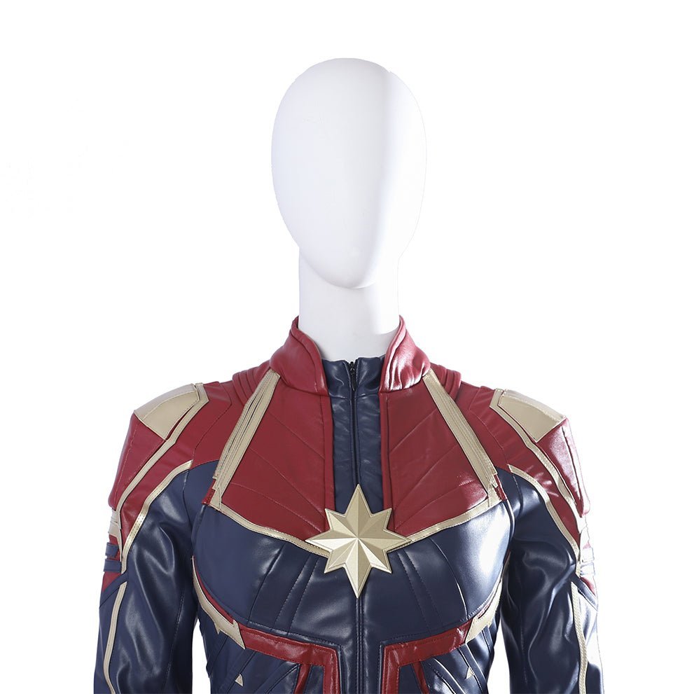Traje de Cosplay de Captain Marvel Versión Roja - Outfit de Captain Marvel (Carol Danvers) de la Película - Fantasia Cosera