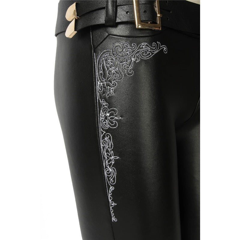 Disfraz de Trish de DMC 5 - Top Tubo y Pantalones de Piel PU Negros para Halloween - Fantasia Cosera