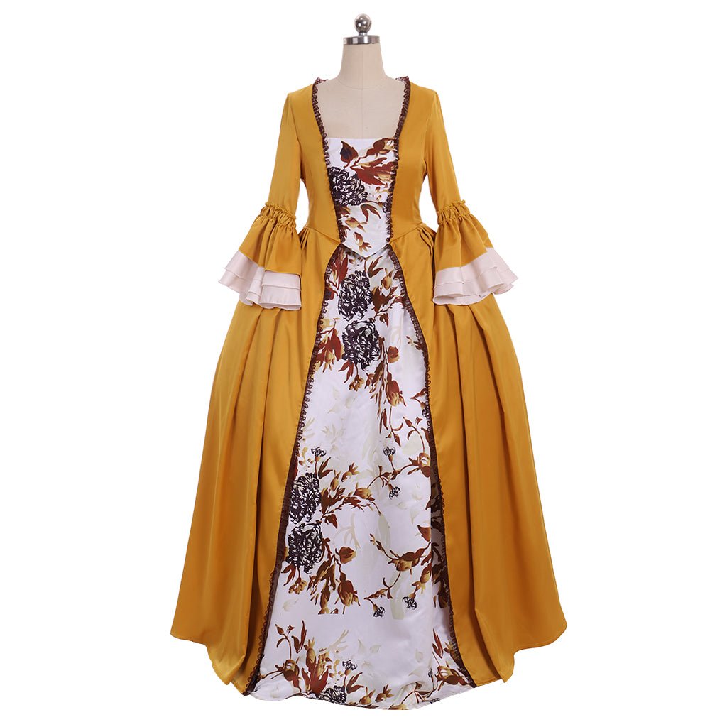 Traje de Cosplay de Claire Randall de Outlander, Vestido Amarillo para Mujer - Fantasia Cosera
