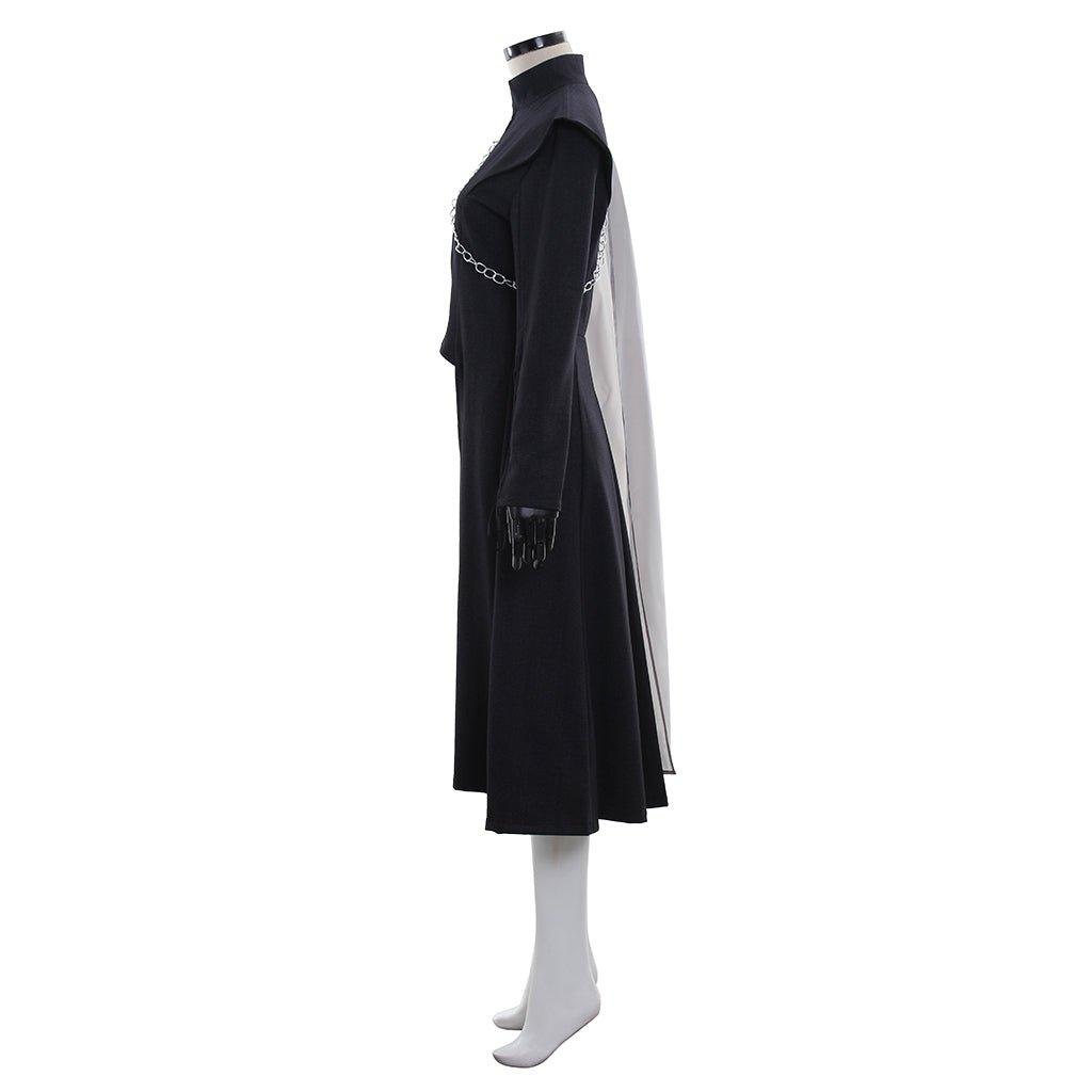 Traje de Cosplay de Daenerys Targaryen Navideño | Vestido Negro y Capa de la Edad Media - Fantasia Cosera