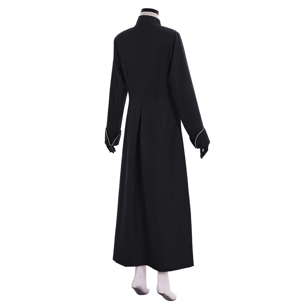 Traje de Cosplay de Sacerdote Cristiano Medieval para Hombre - Negro con Cuello Alto - Halloween, Carnaval, Eventos - Fantasia Cosera
