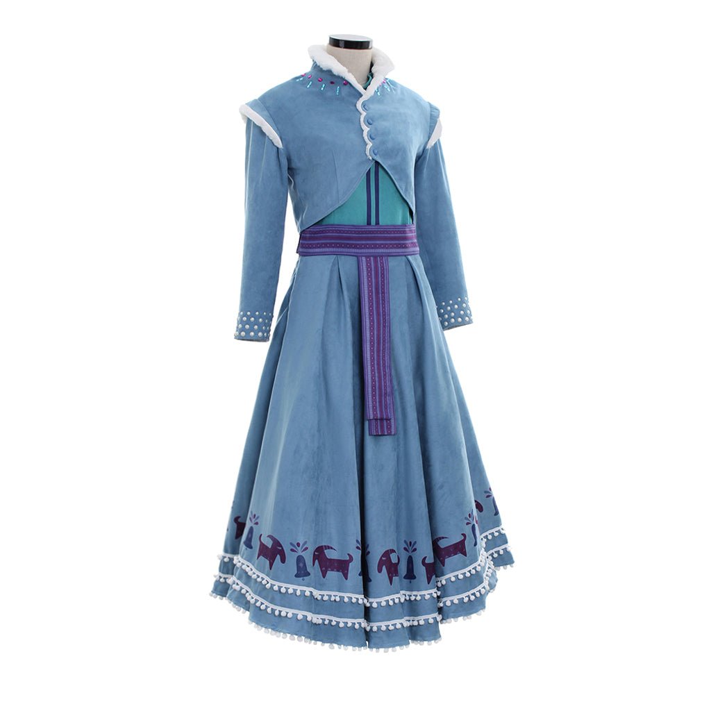 Traje de Cosplay de Anna Princesa | Conjunto de Camisa, Falda y Abrigo para Mujer Adulta en Halloween y Eventos Disney - Fantasia Cosera