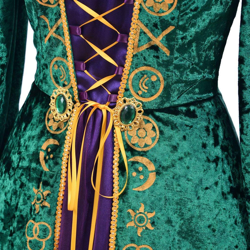 Vestido de Cosplay de Bruja | Traje de Renacimiento Verde Medieval para Mujer - Fantasia Cosera