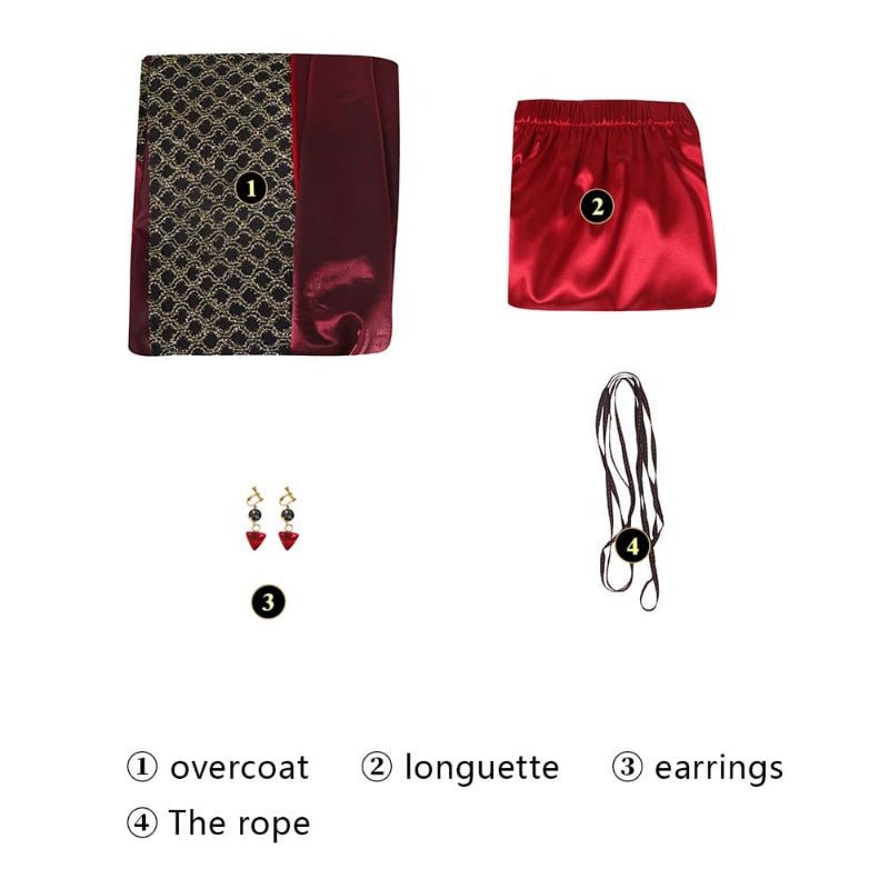 Disfraz de Cosplay de Rhaenyra de House of the Dragon - Chaqueta Larga y Falda con Arete - Fantasia Cosera