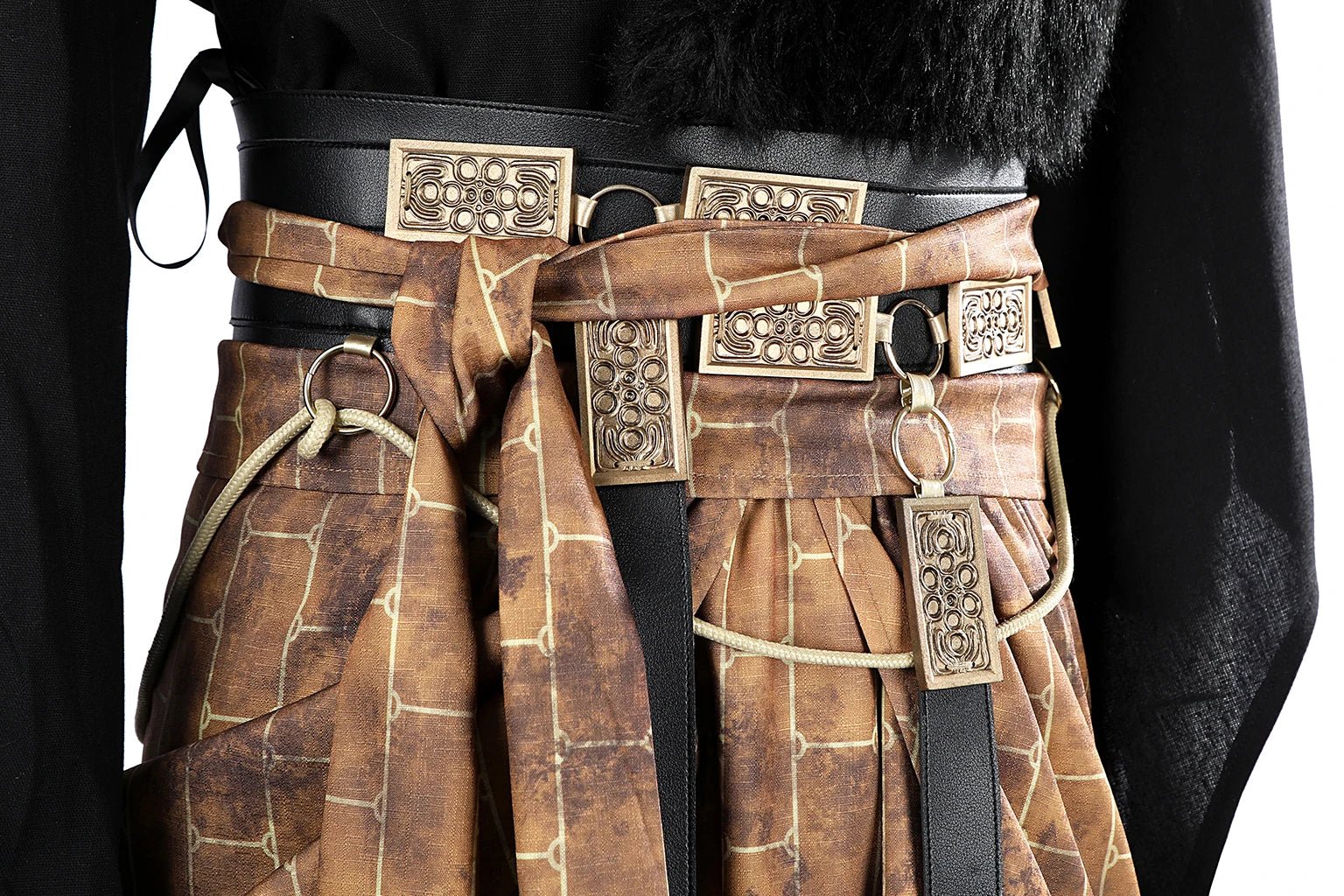 Traje de Cosplay Black Myth Wukong | Toga Negra Premium de Seda Ebony Conjunto Completo - Fantasia Cosera