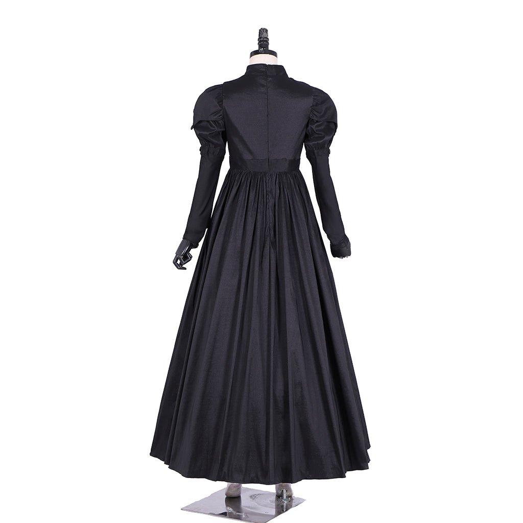 Vestido de Cosplay Eliza de Hamilton | Vestido de Gala Negro para Mujer Adulta | Satinado Personalizado para Halloween - Fantasia Cosera